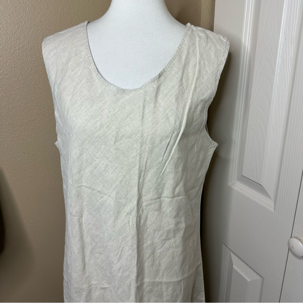 Putumayo Elegant Cream Maxi Linen Dress